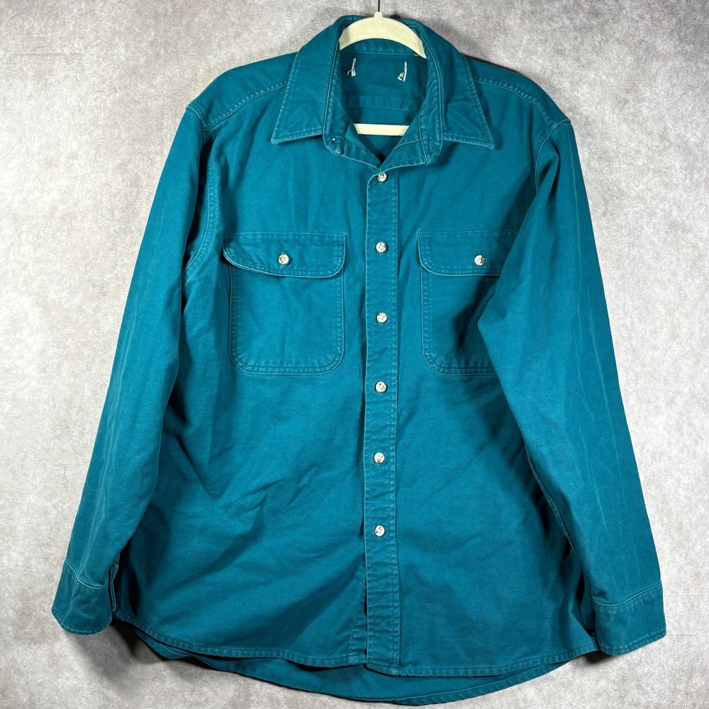 Vintage Five Brother Shirt Mens XXL Turquoise Chamois Flannel Button Heavyweight